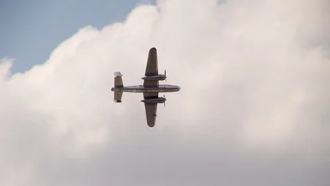 American B-25 Mitchell bomber steers into parking lot after landing. Close-up. Stock Footage 118896837