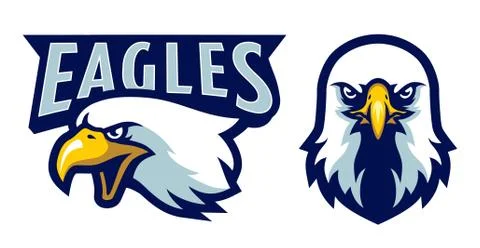 American Bald Eagle Head Logo Mascot in Cartoon Style Illustrazione stock