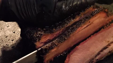 American BBQ Beef Brisket Tender Barbecue Meat Food Footage 動画素材 342583423