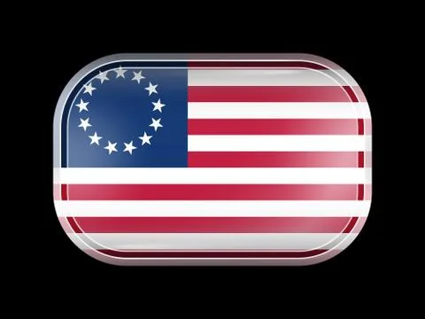 American Betsy Ross Flag. Rectangular Shape with Rounded Corners Illustrazione stock