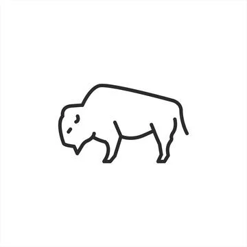 American Bison Icon Stock Illustration