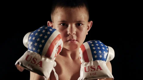 American boxer boy Video stock 32695004