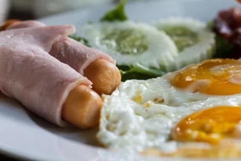 American breakfast. Stock Photos