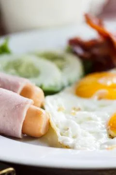 American breakfast. Stock Photos