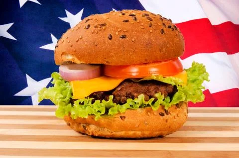 American burger Stock Photos