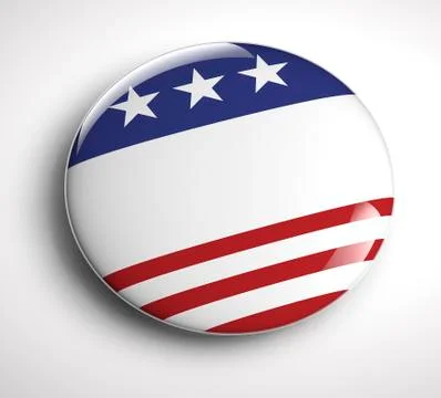 American Button Badge Stock Illustration