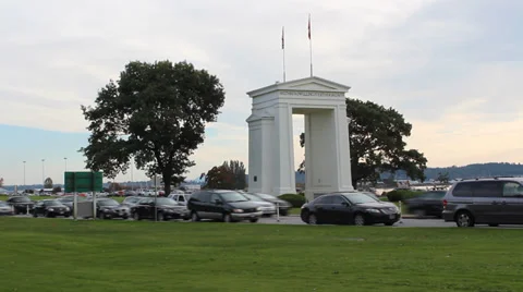 American Canada Border Traffic Timelapse 스톡 동영상 32286954