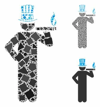 American capitalist Composition Icon of Bumpy Items Stock Illustration