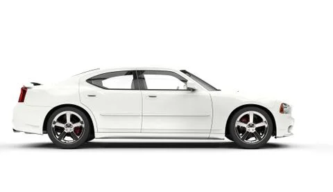 American Car - Side View Stock Illustration