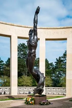American cemetery Memorial in Normandy Stock Photos