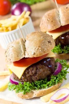 American cheeseburger Stock Photos
