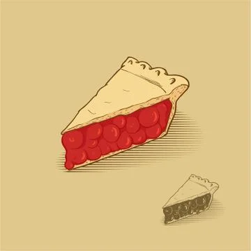 American cherry pie Stock Illustration