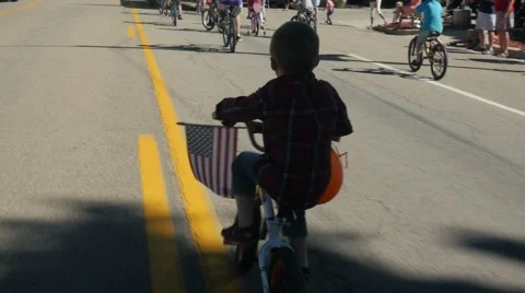 American Child in a Parade. Stock Footage 57640543