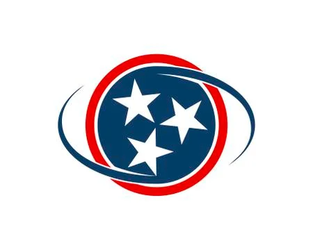 American circle with triangle star inside Stock Illustration