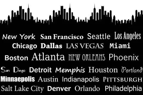 American cities Ilustración de archivo