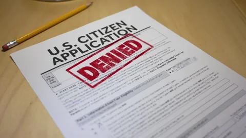 American Citizen Document Gets Denied Stock Footage 312624321