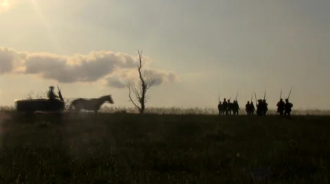 American Civil War - Silhouette at Dusk,... | Stock Video | Pond5