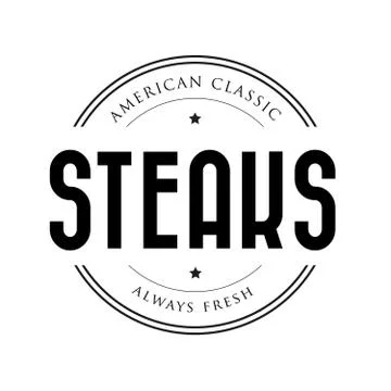 American Classic Steaks vintage stamp Stock Illustration