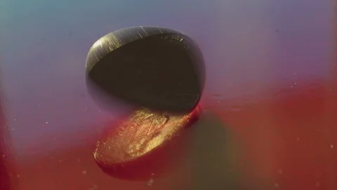 American coin nickel falling down on a table Stock Footage 106575241