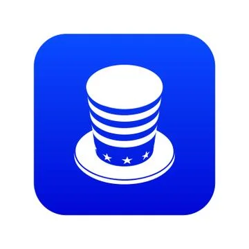 American conic hat icon blue vector Stock Illustration