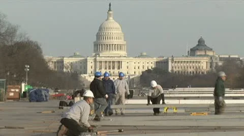 American construction workers Stock Footage