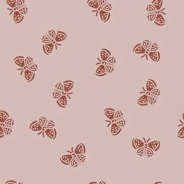 American copper insect glyph vector seamless pattern 스톡 일러스트