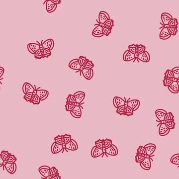 American copper insect line vector seamless pattern Stock Illustration