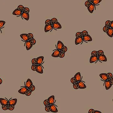 American copper insect vector seamless pattern Stock Illustration