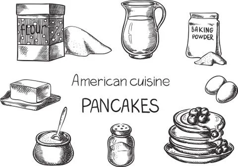 American cuisine. Stock Illustration