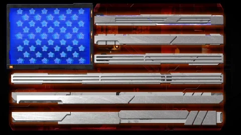 American Cyber Flag Stock Footage 124385344