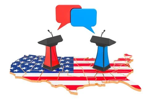 American Debate concept, 3D rendering Ilustración de archivo