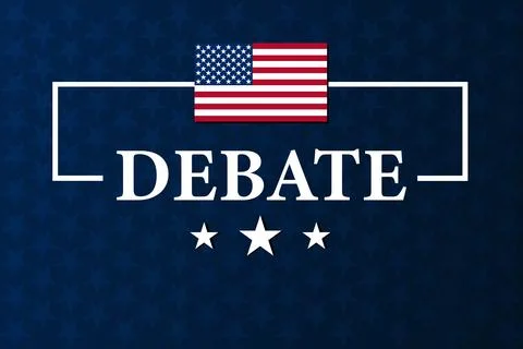 American Debate Concept Banner Stock Illustration
