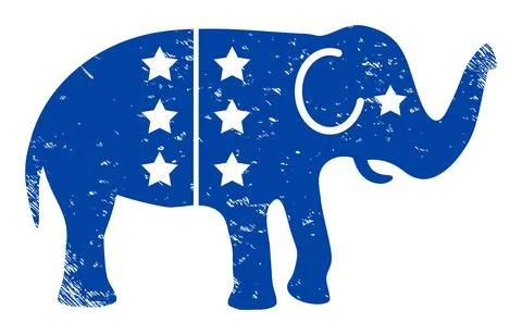 American Democratic Elephant Grunge Icon Illustration Stock Illustration