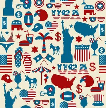 American design seamless pattern. Stock Illustration