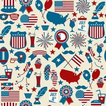 American design seamless pattern. Stock Illustration