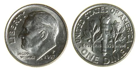 American Dime from 2007 Stock Photos
