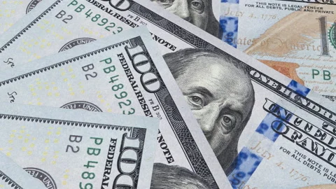 American dollar banknote rotating animation Stock Footage 202576145