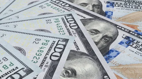 American dollar banknote rotating animation Stock Footage 232587863