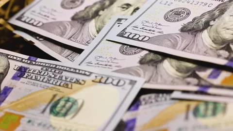American dollar banknotes falling one after another Stock Footage 169828080