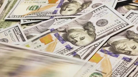 American dollar banknotes falling rashly Stock Footage 169828084