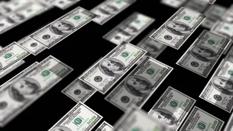 American dollar banknotes realistic motion effect stock video Stock Footage 131152596