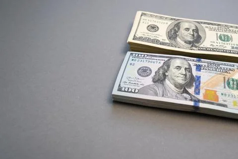 American dollar banknotes stack, old banknotes vs new, pack of money, rich Stock Photos