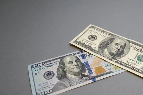 American dollar banknotes stack, old banknotes vs new, pack of money, rich Stock Photos