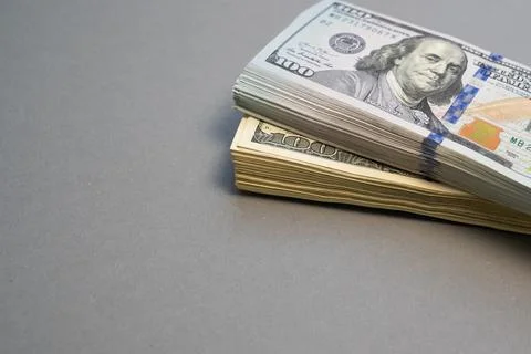 American dollar banknotes stack, old banknotes vs new, pack of money, rich Stock Photos