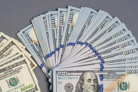 American dollar banknotes stack, old banknotes vs new, pack of money, rich Stock Photos