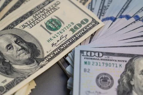 American dollar banknotes stack, old banknotes vs new, pack of money, rich Stock Photos