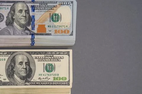 American dollar banknotes stack, old banknotes vs new, pack of money, rich Stock Photos