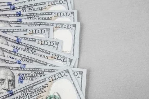 American Dollar frame on grey Stock Photos