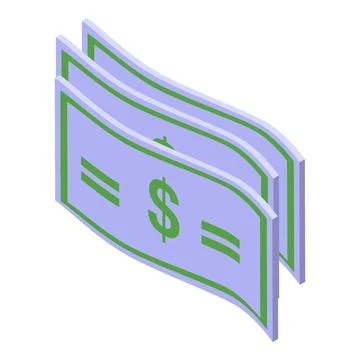 American dollar icon isometric vector. Money cash Illustrazione stock