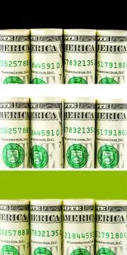American dollar rows Stock Photos